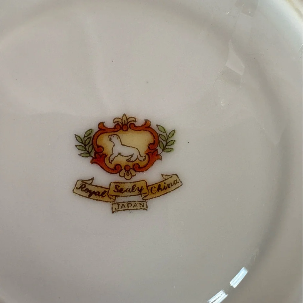 Vintage Royal Sealy China Footed Teacup and Matching Saucer-Yellow Rose Pattern